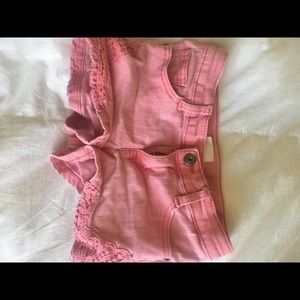 Girls pink faded shorts